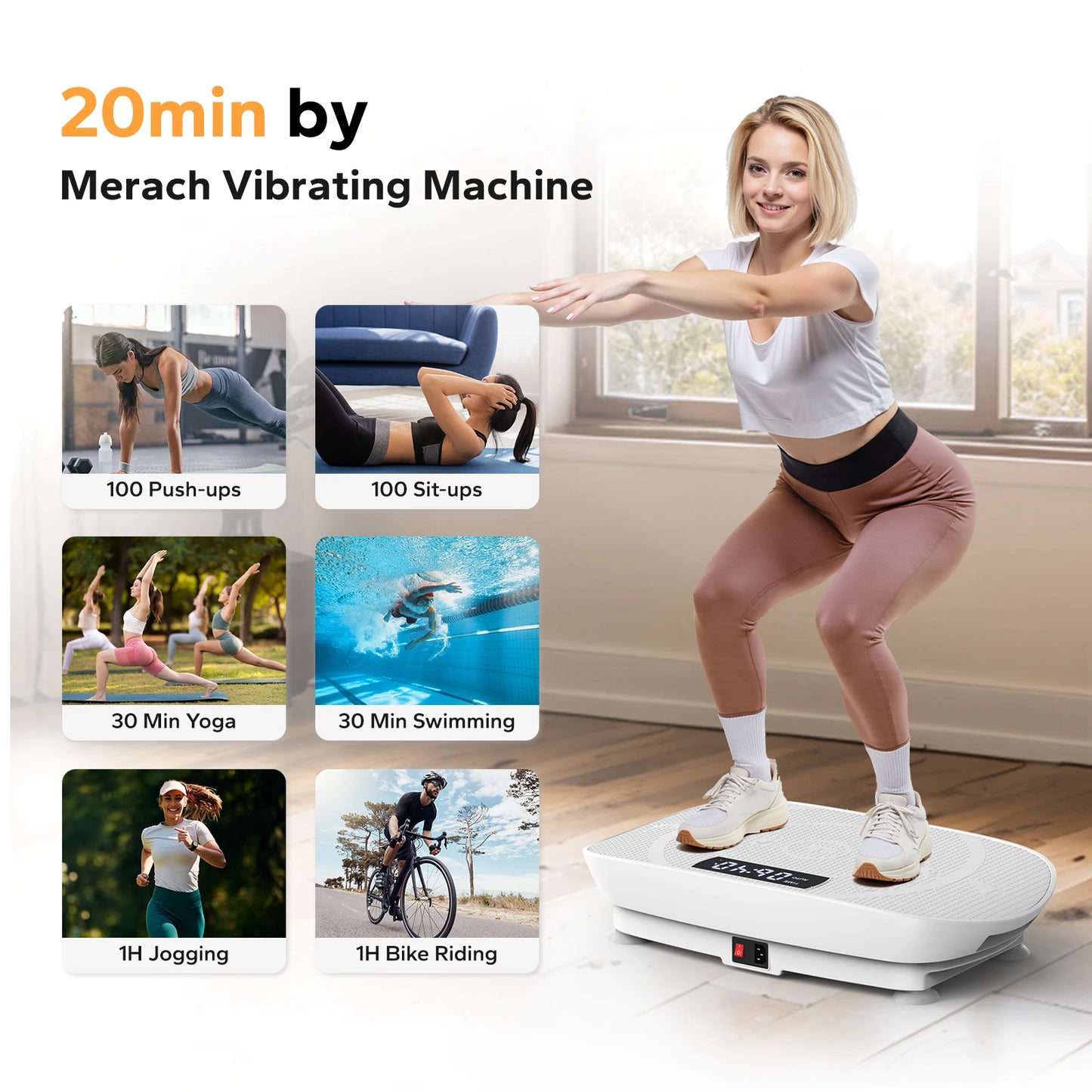 Merach Vibration Plate Exercise Machine Whole Body Workout