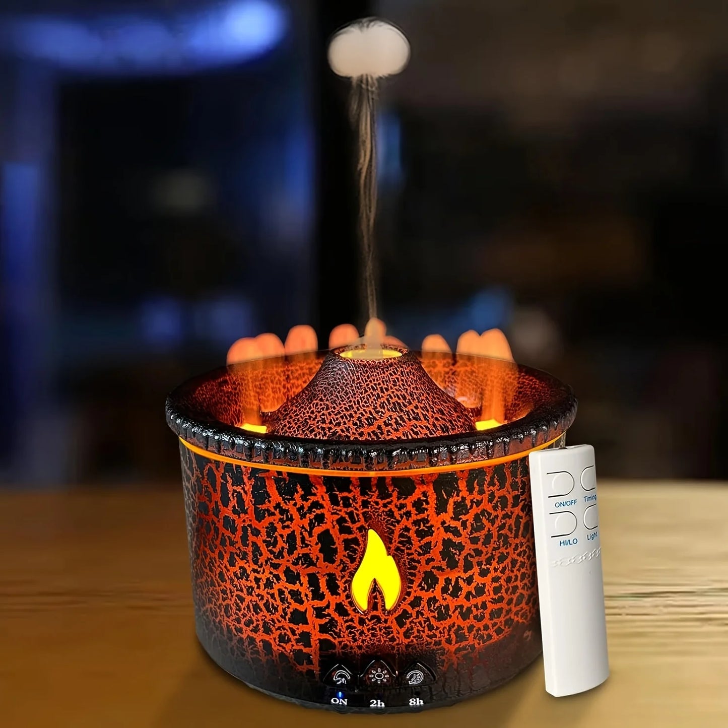 2025 Volcano Essential Oil Diffuser Black with Flame Humidifier