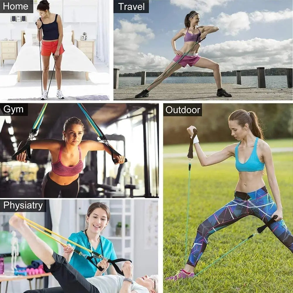 Latex Pull Bands 11 Piece Set for Pilates Yoga CrossFit