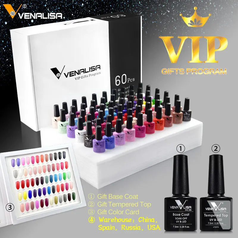 Venalisa VIP Kit 36 60 Colors Soak Off Gel Polish Set