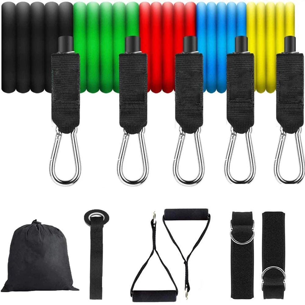 Latex Pull Bands 11 Piece Set for Pilates Yoga CrossFit