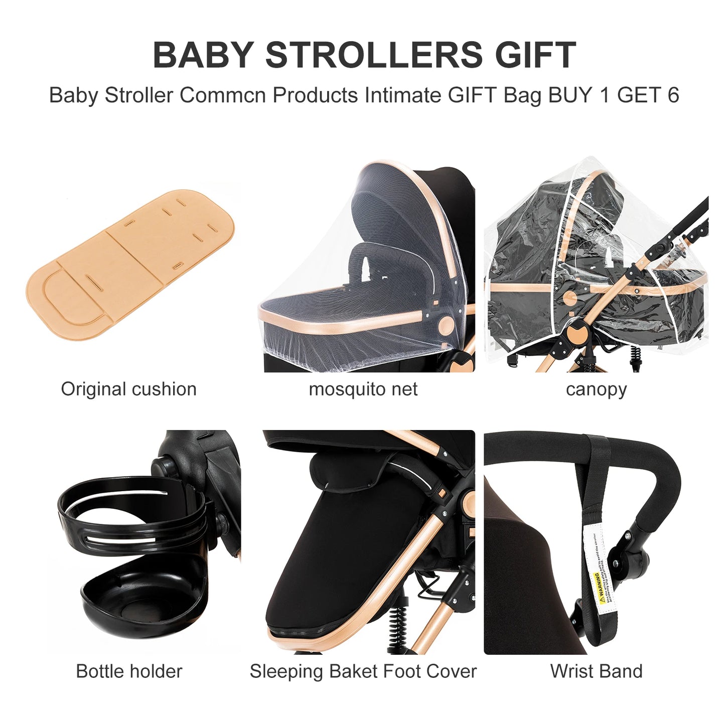 Lightweight 3 in 1 Baby Stroller Folding Cart with Safety Seat
