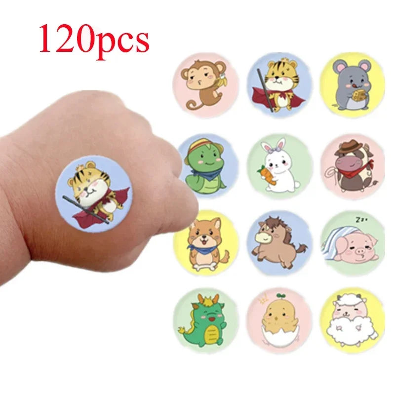 120pcs/set Round Strip Shape Band Aid First Aid Wound Plaster Skin Dressing Patch for Children Adults Adhesive Bandages Kawaii