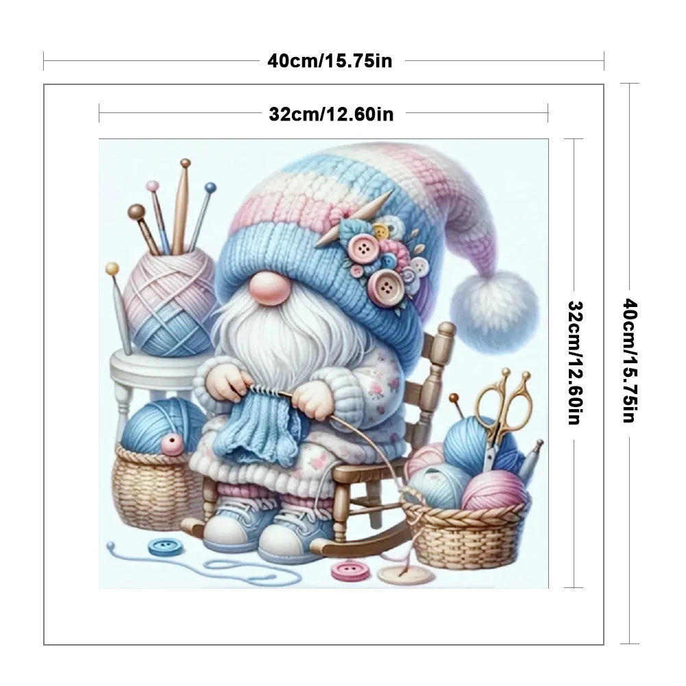 Embroidery Eco Cotton 11CT Printed Gnome Cross Stitch Kit