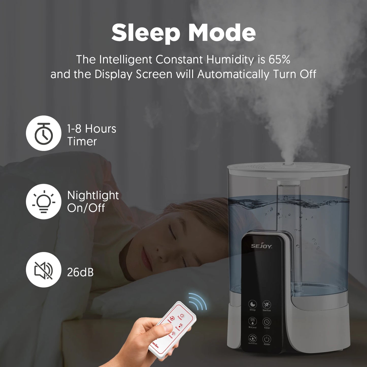 SEJOY 6L Air Humidifier Aroma Diffuser with Remote Control