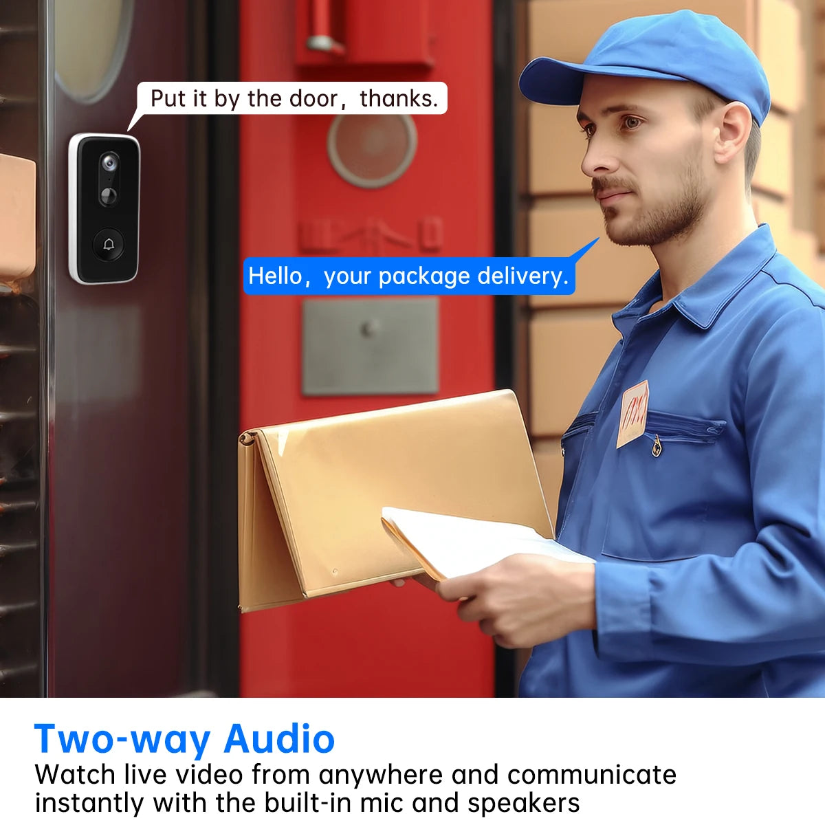 Jooan 2K Smart WiFi Doorbell With Camera Outdoor Battery