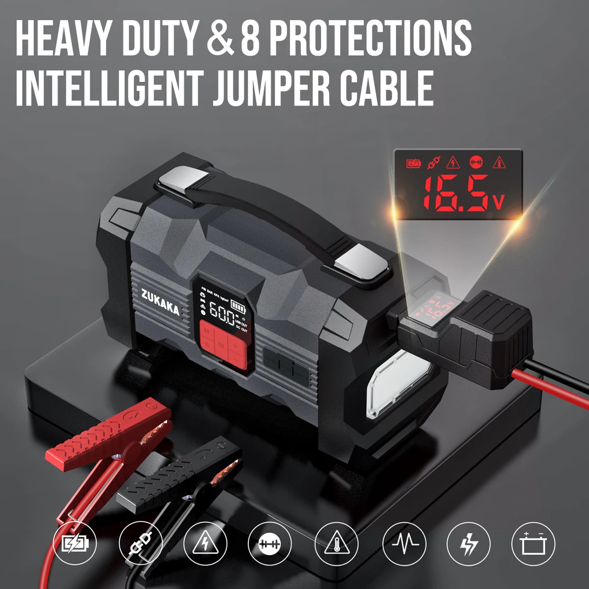 Car Jump Starter With 150 Psi Air Compressor 26800mAh 4000A