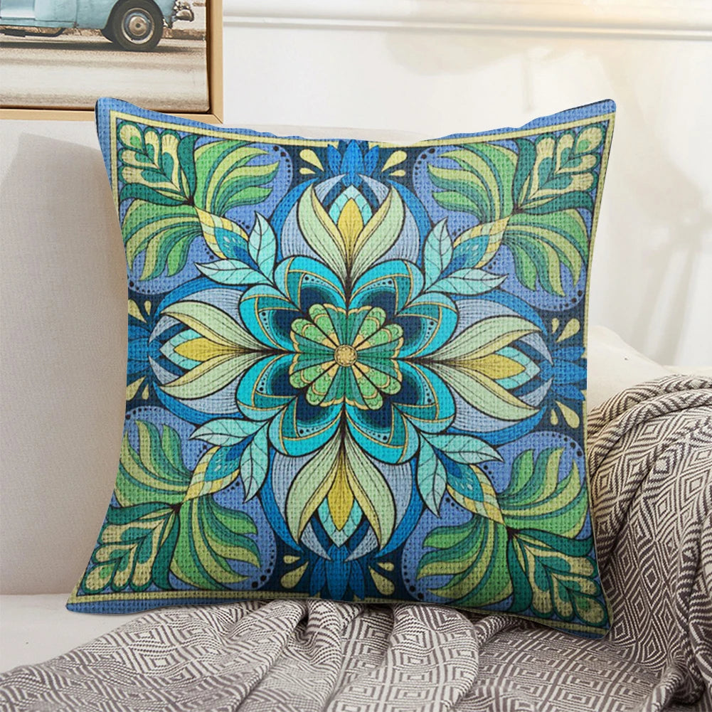 Cotton Yin Yang Flower Cushion Cross Stitch Kit 45x45cm