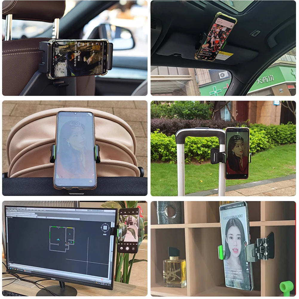 Universal Adjustable Phone Holder Clip Mount Car Stroller