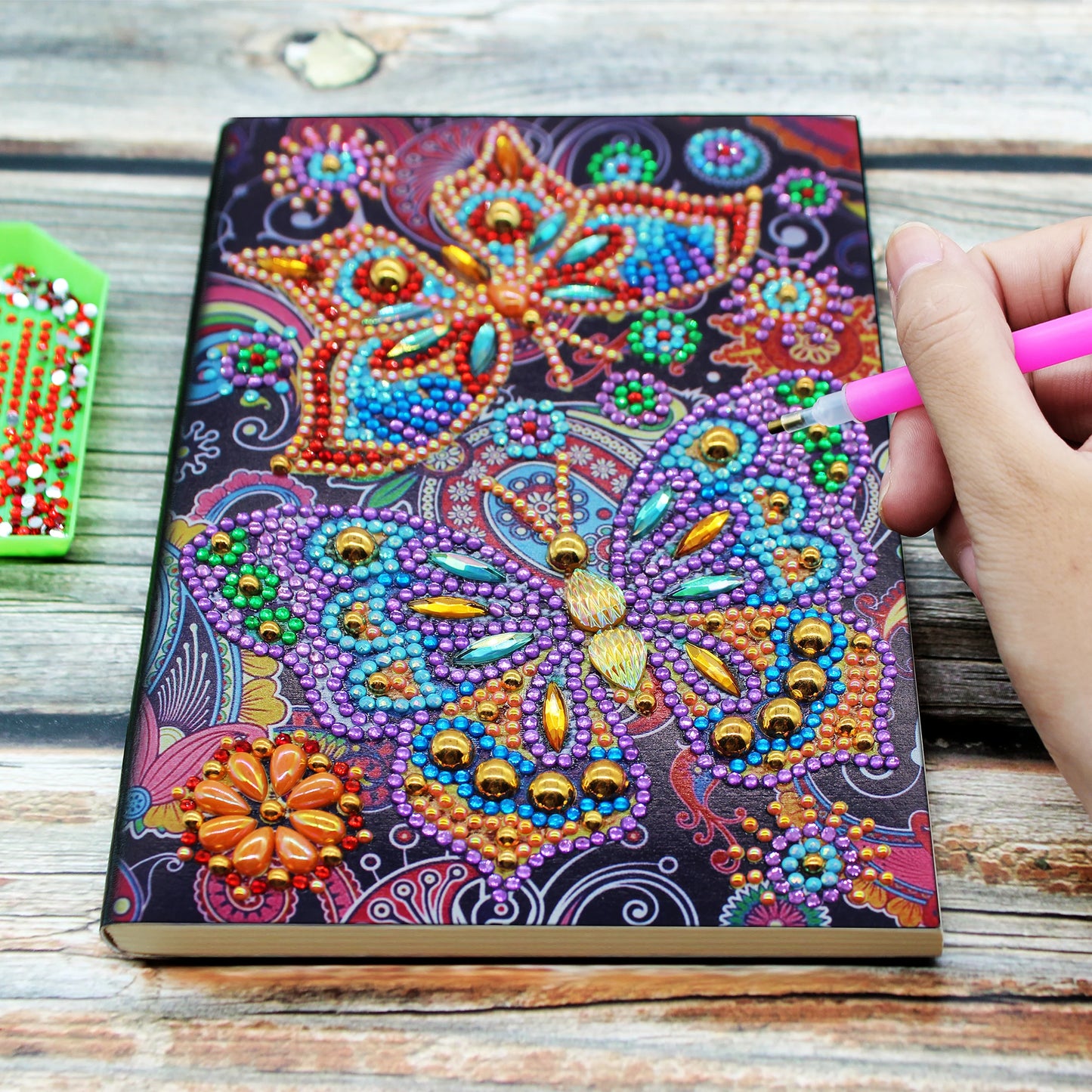4 Pcs Diamond Art Kits for Adults and Teens with Notebooks and Bookmarks DIY 5D Gem Dots Art Crafts