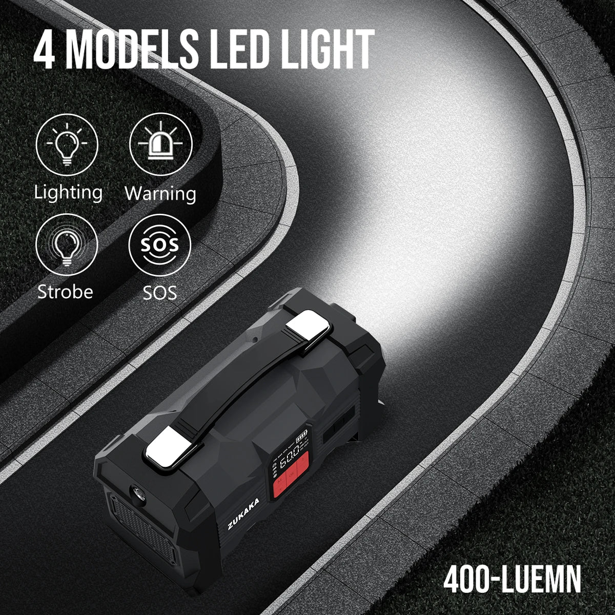 Car Jump Starter With 150 Psi Air Compressor 26800mAh 4000A