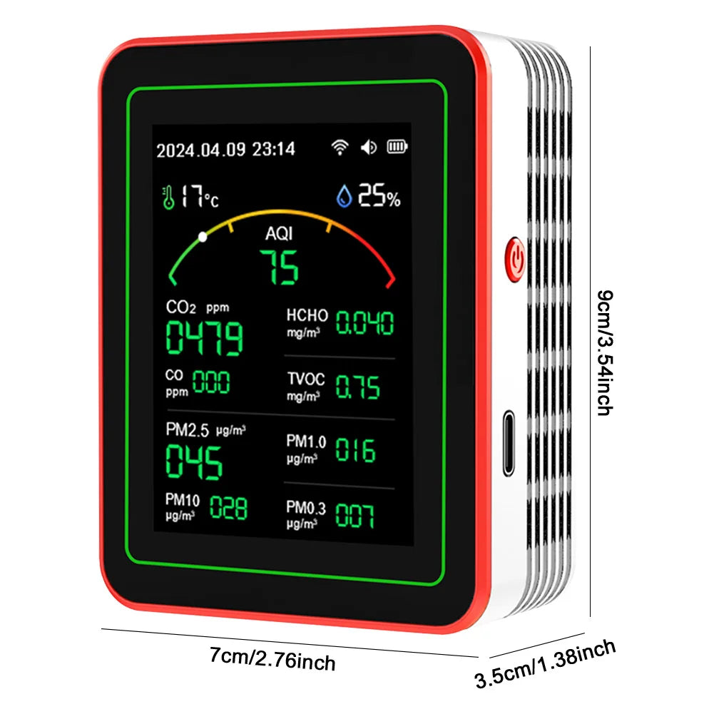 WiFi 15 In 1 Indoor Air Quality Monitor With CO2 TVOC HCHO