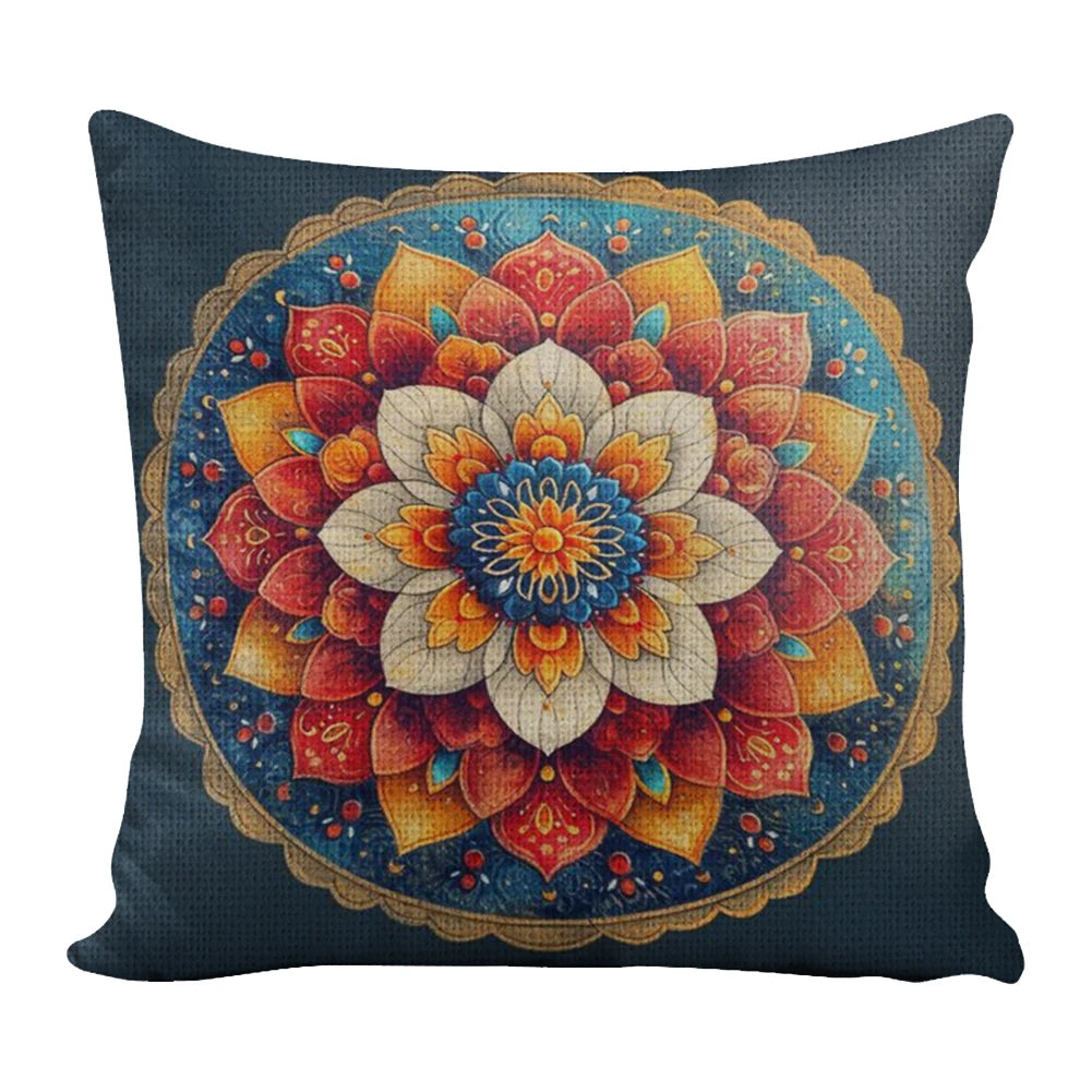 Cotton Yin Yang Flower Cushion Cross Stitch Kit 45x45cm