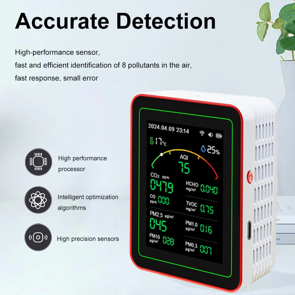 WiFi 15 In 1 Indoor Air Quality Monitor With CO2 TVOC HCHO
