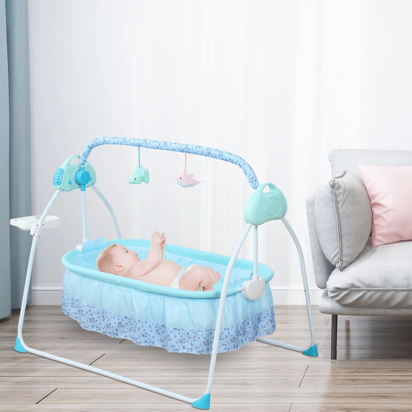 Automatic Baby Swing with Music and Mosquito Net for Infants