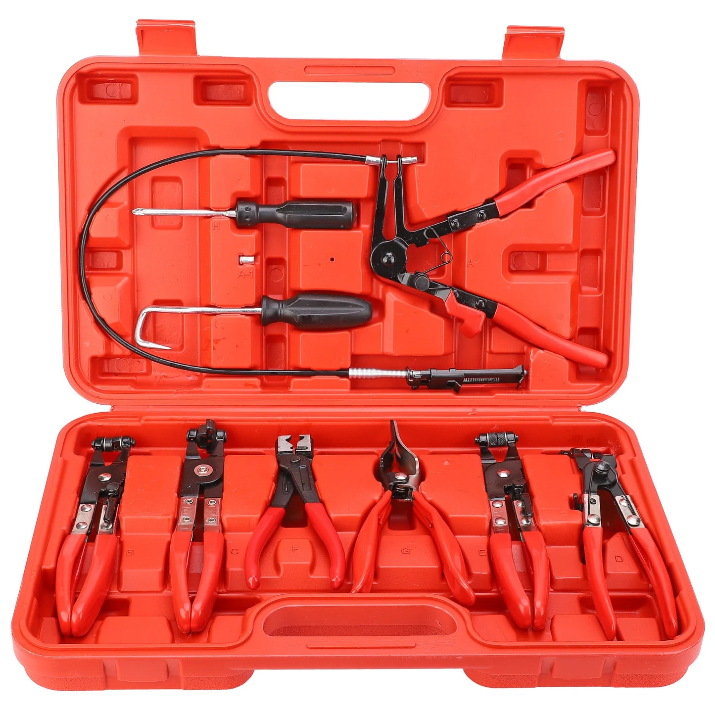 9Pc Flexible Hose Clamp Plier Set Swivel Jaw Tools Pro