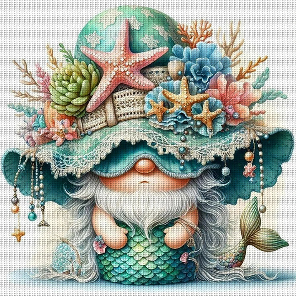 Gnome Cross Stitch Kit Eco Cotton Full Embroidery 11CT