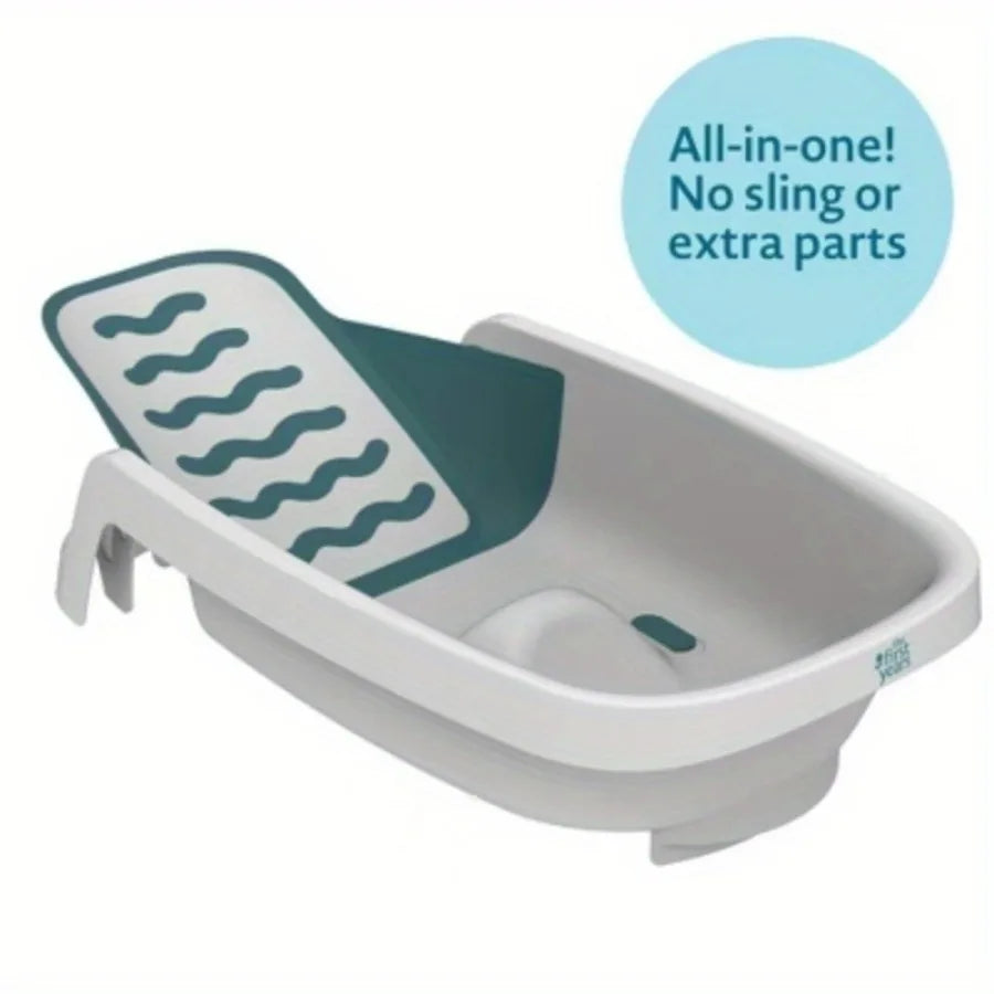 4-in-1 White Reclining Baby Tub for Newborns to Toddlers