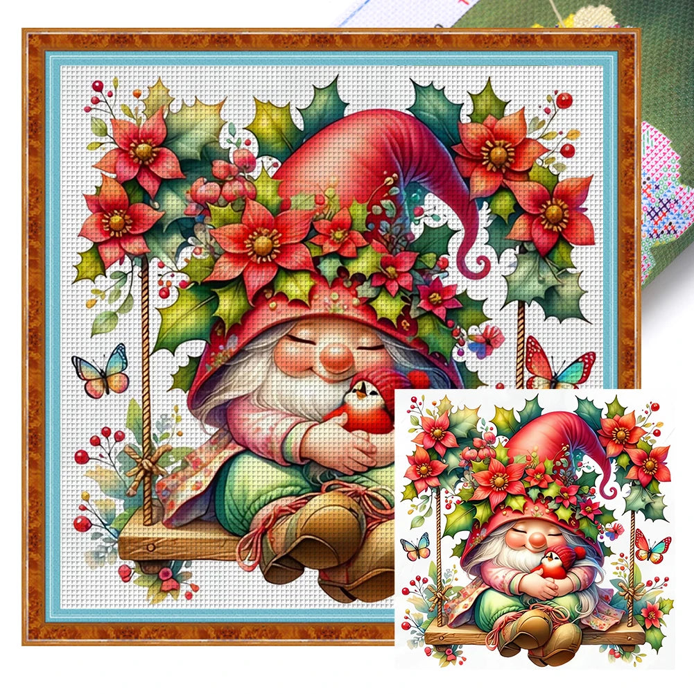 Embroidery Eco Cotton 11CT Printed Gnome Cross Stitch Kit