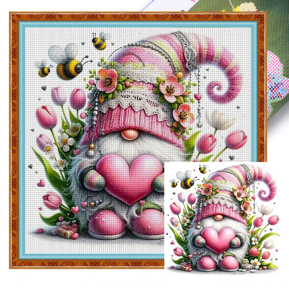 Embroidery Eco Cotton 11CT Printed Gnome Cross Stitch Kit