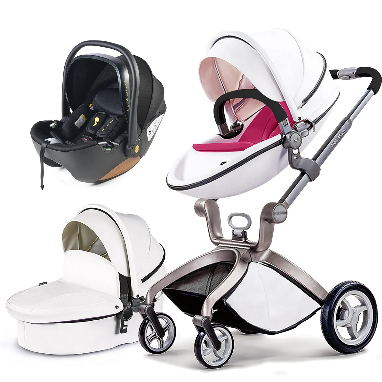 Hot Mom F22 3in1 Baby Stroller Adjustable Seat Aluminum Frame