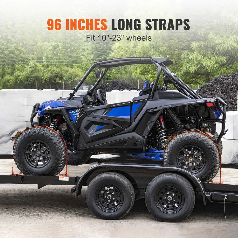 Wheel Chock Tie Down Kit With Heavy Duty Trailer Straps