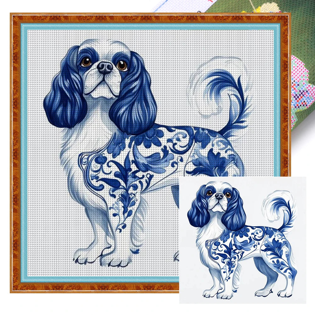 Full Embroidery Eco Cotton Thread 11CT Printed Porcelain Cross Stitch Kit Art