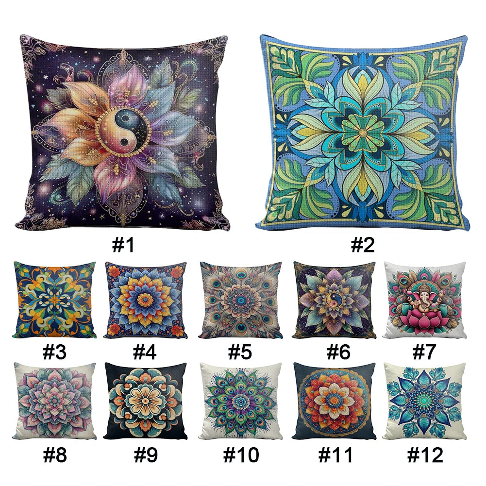 Cotton Yin Yang Flower Cushion Cross Stitch Kit 45x45cm