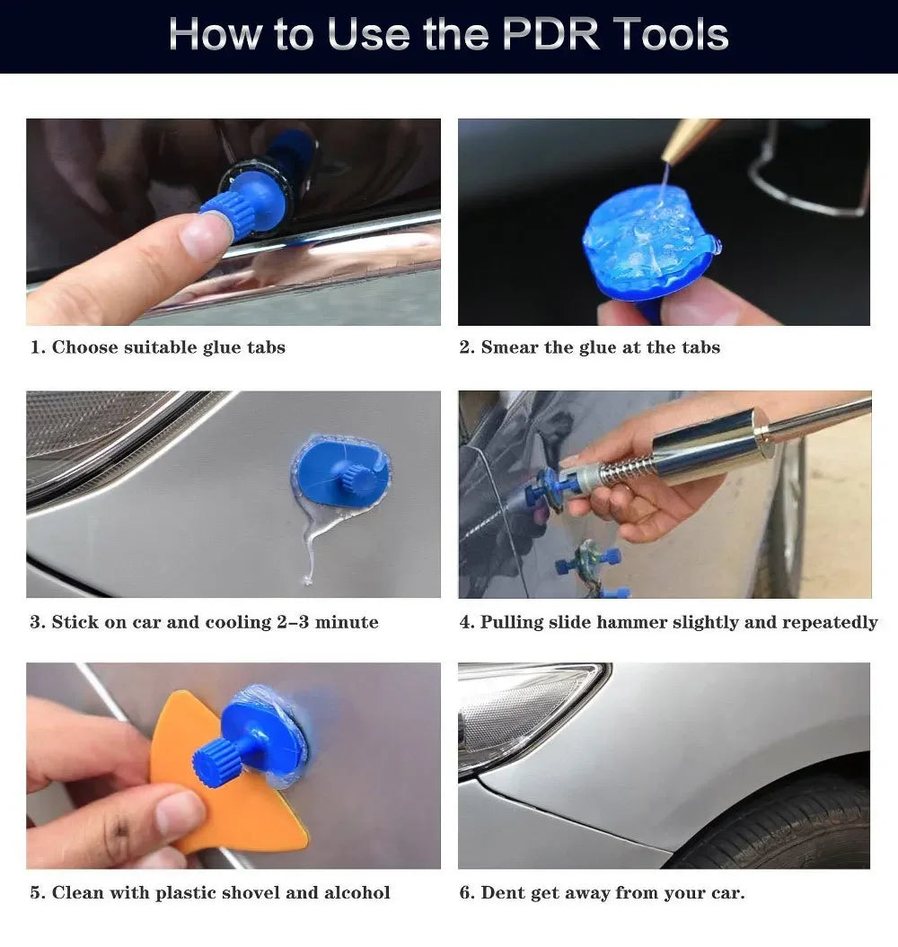 Car Body Dent Repair Tool Kit with Suction Cup and Puller