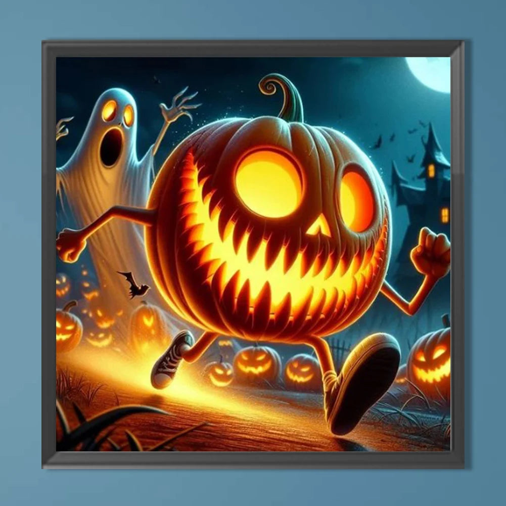 5D DIY Halloween Ghost Diamond Painting Cross Stitch Kit Scary Pumpkin Mosaic Embroidery Art Crafts Home Decor