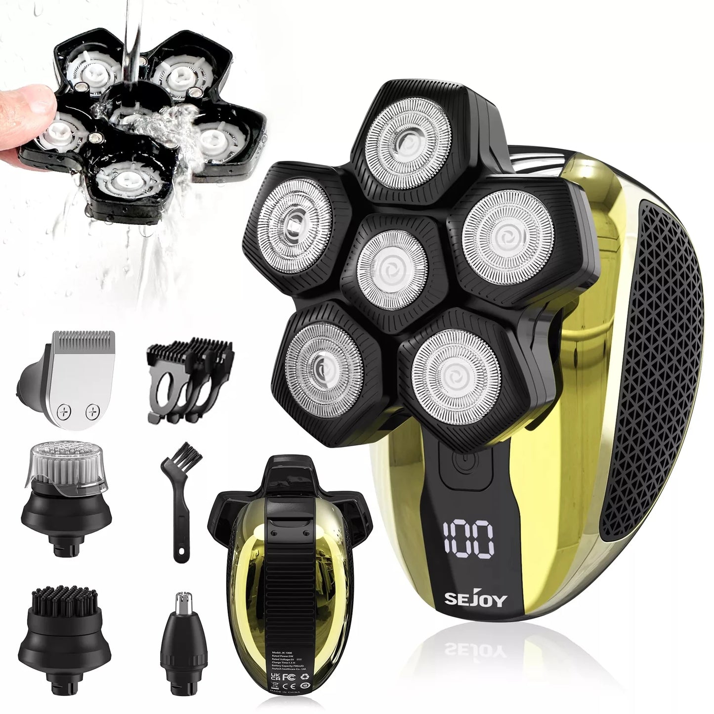 Sejoy 5 In 1 Grooming Kit Electric Shaver For Bald Men