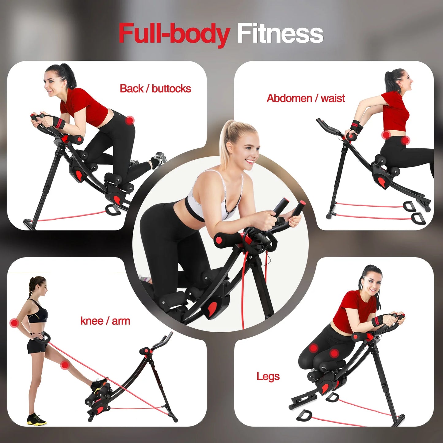 Dual Track Ab Machine Ab Cruncher Adjustable Height