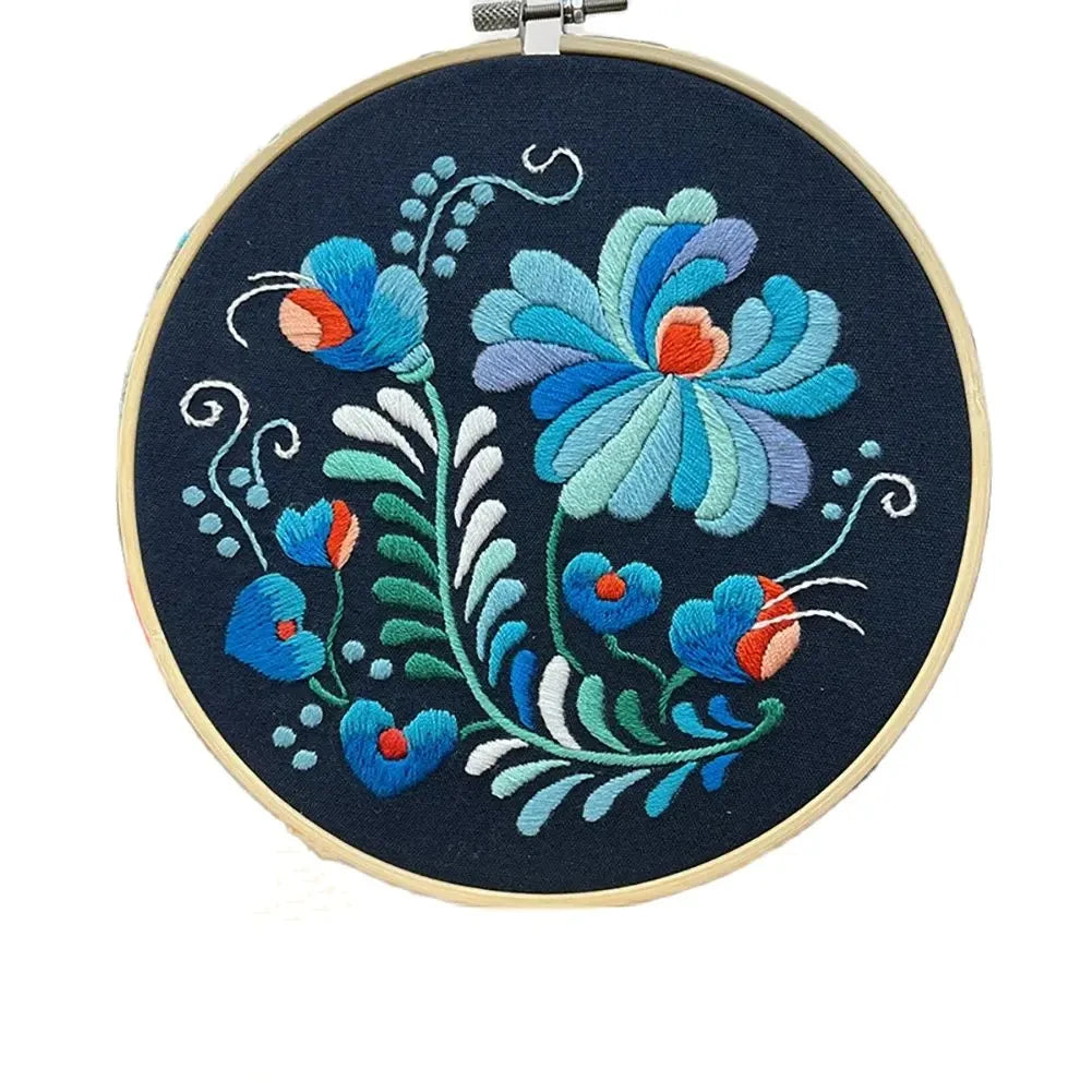 Diy Embroidery Kit Floral Cross Stitch Set For Beginners