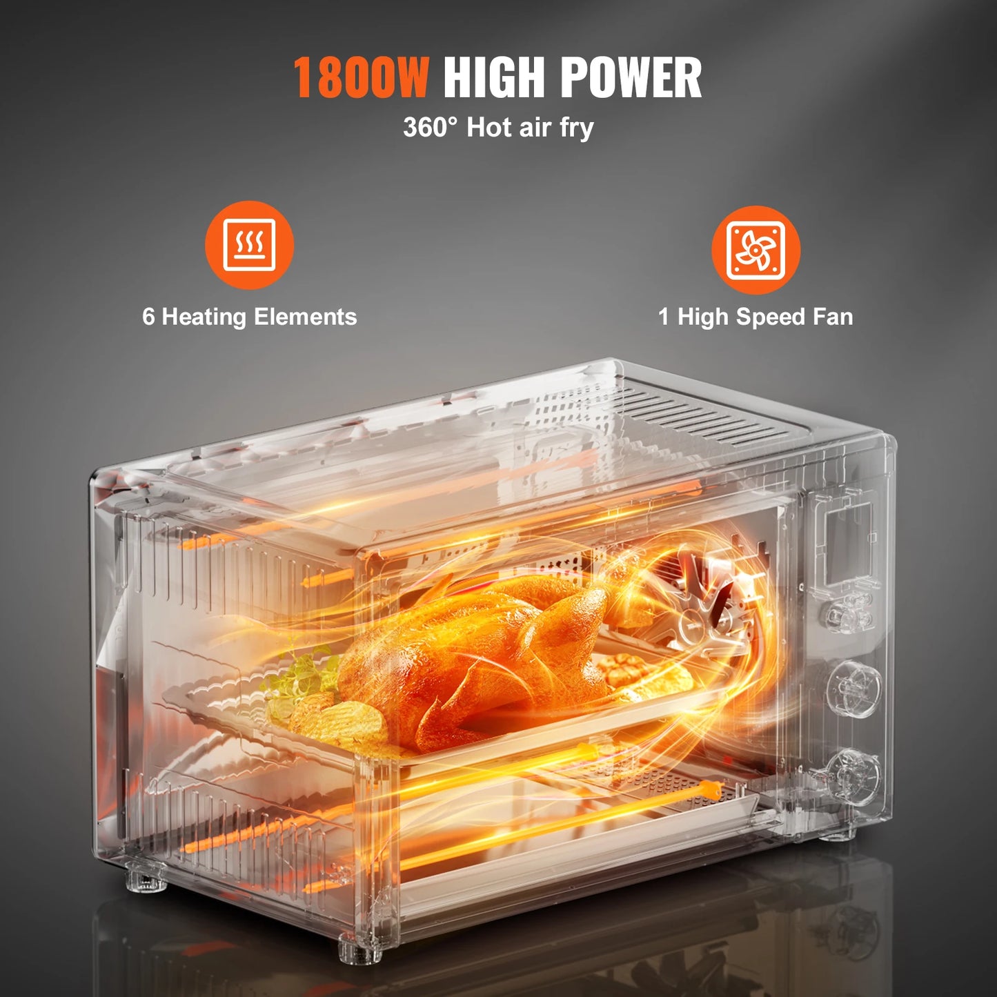 SucceBuy 13 In 1 Air Fryer Toaster Oven 29.6 Qt Convection