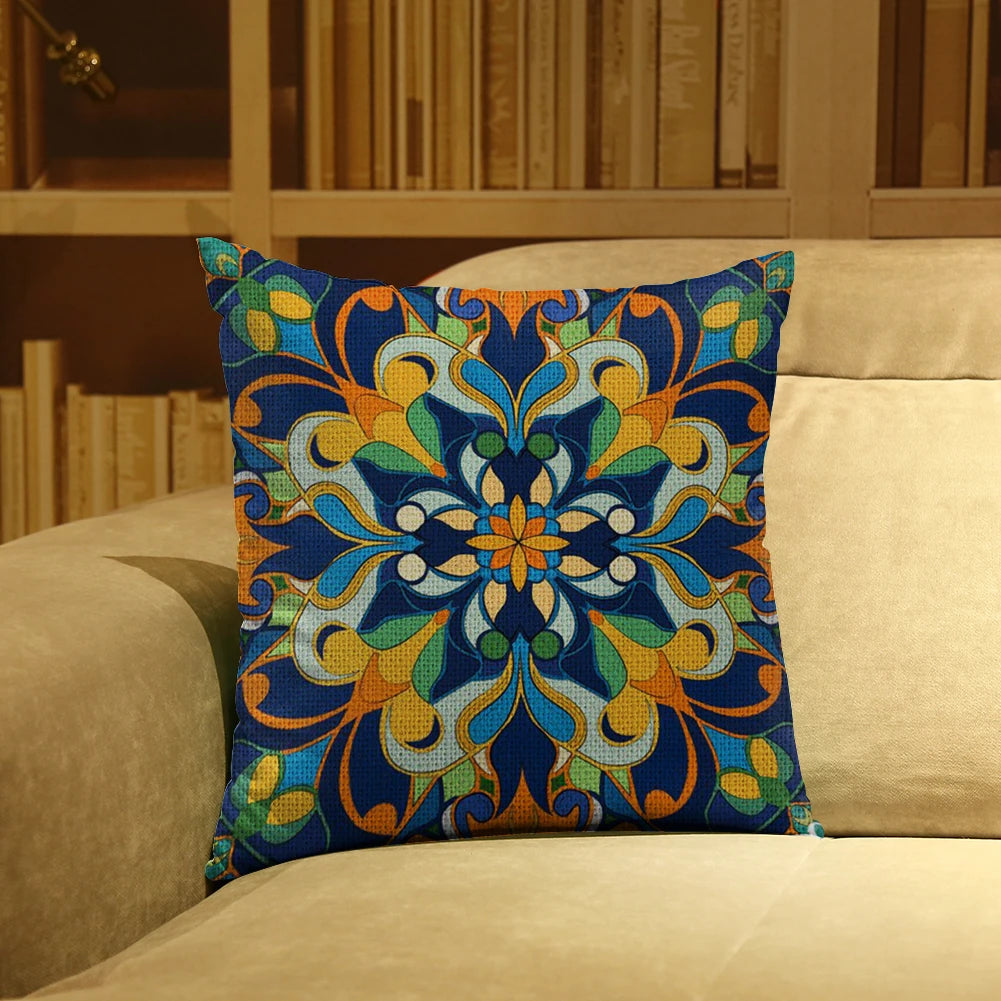 Cotton Yin Yang Flower Cushion Cross Stitch Kit 45x45cm