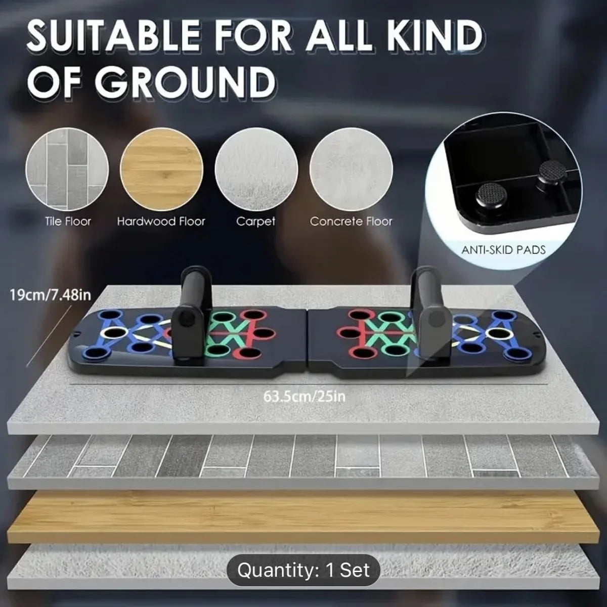 Solid Push Up Board Home Workout Equipment Multi Functional