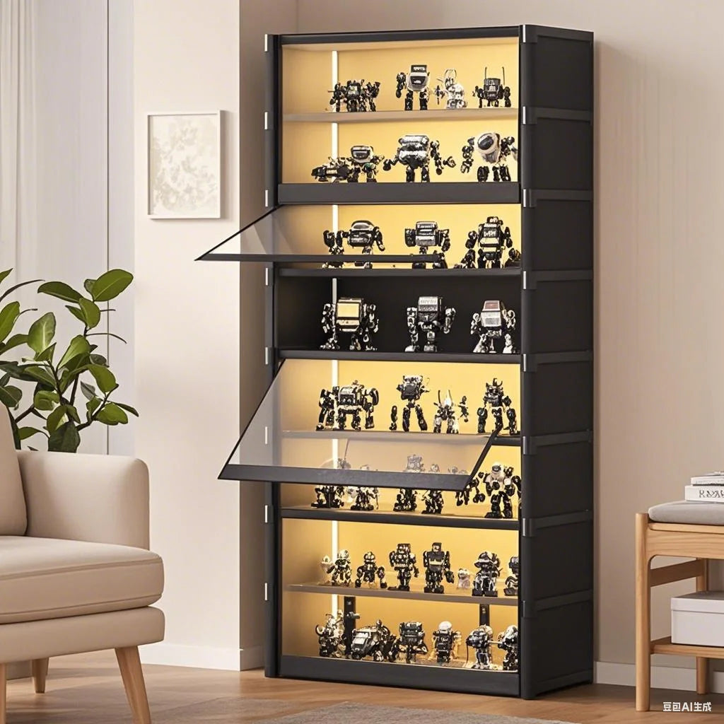 Display Cabinet Shoe Rack Handbag Organizer Clear Door