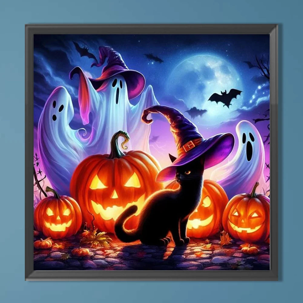 5D DIY Halloween Ghost Diamond Painting Cross Stitch Kit Scary Pumpkin Mosaic Embroidery Art Crafts Home Decor