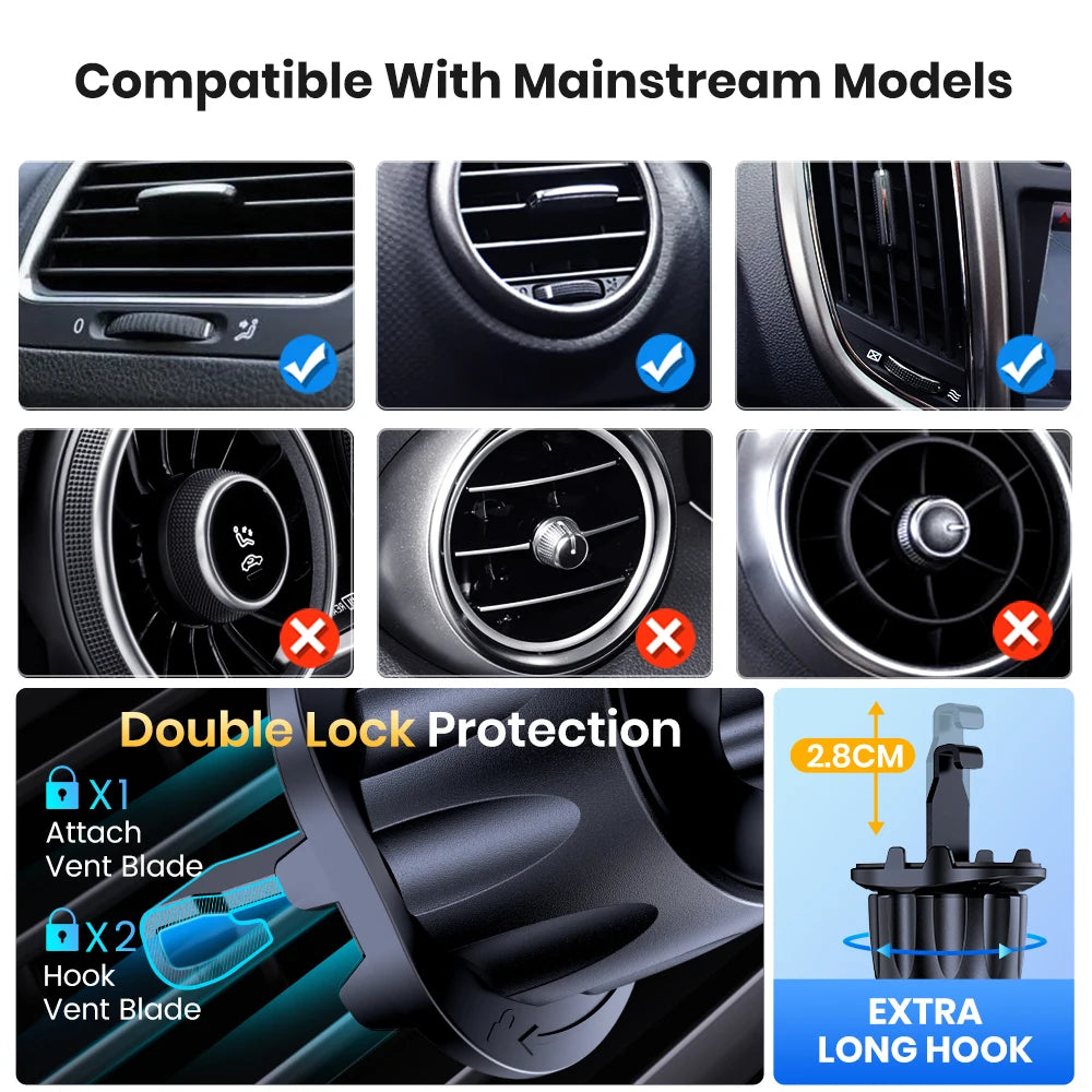 Topk Car Phone Holder Mount Air Vent Universal Clip