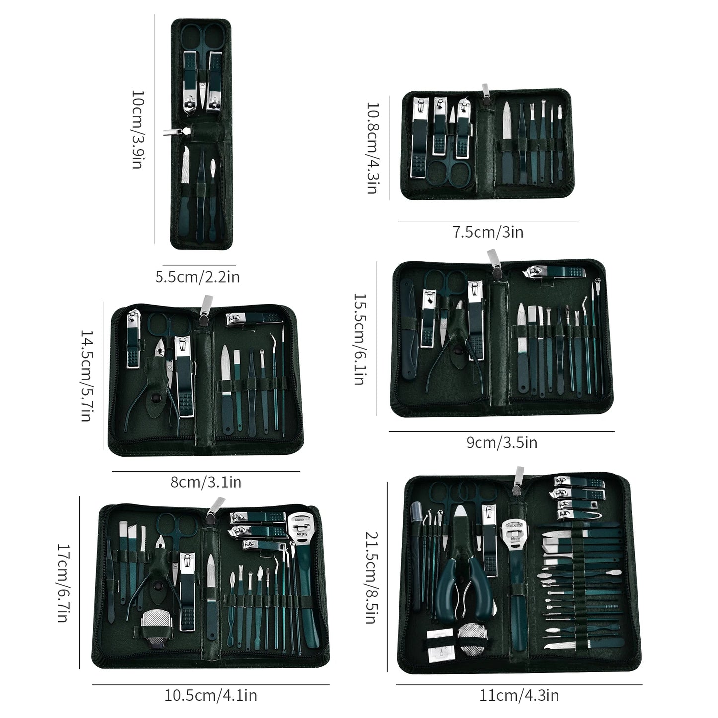 Manicure Set Pedicure Tools Nail Kit 40 In 1 Dark Green