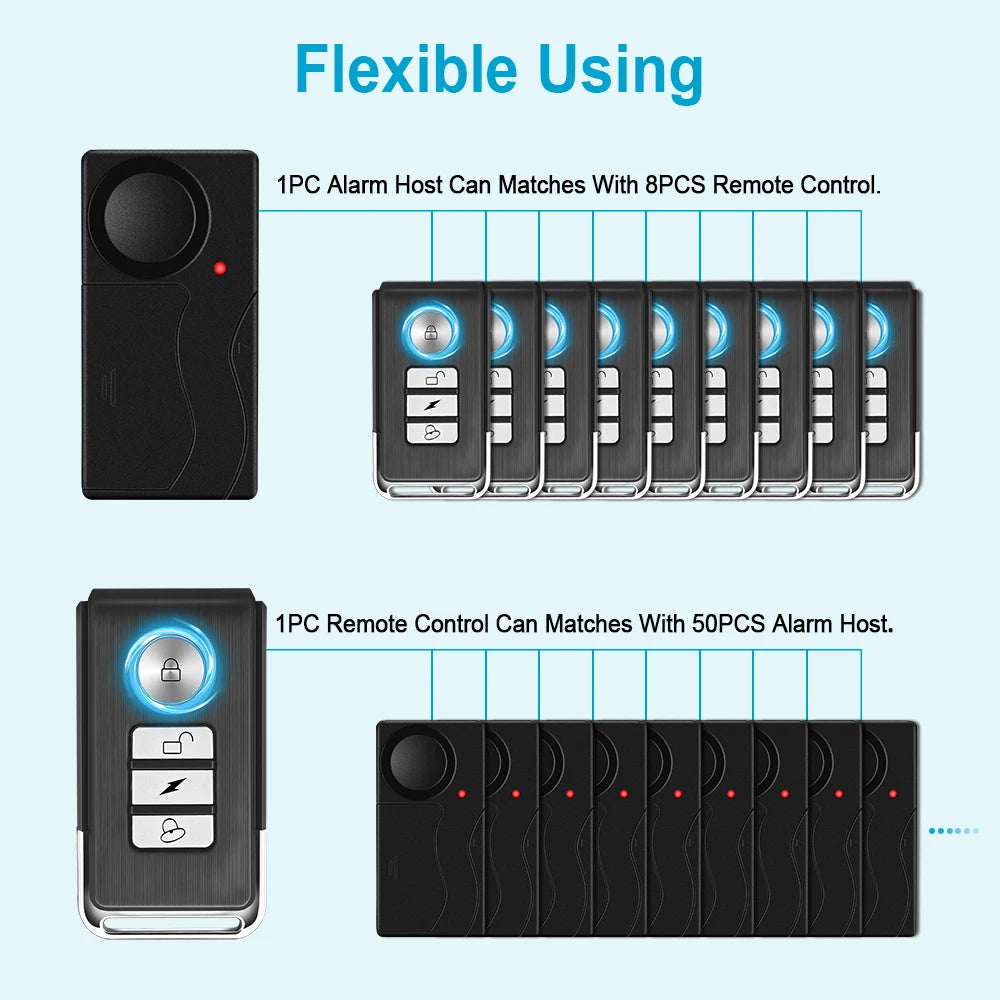 Awapow Wireless Bike Alarm With Remote Control 110dB Safety