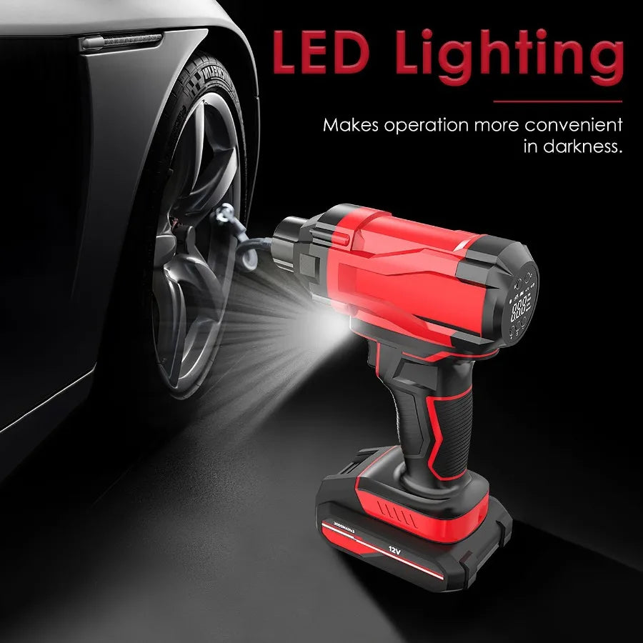 Cordless Car Tire Pump 150 PSI 12V Rechargeable LED Light