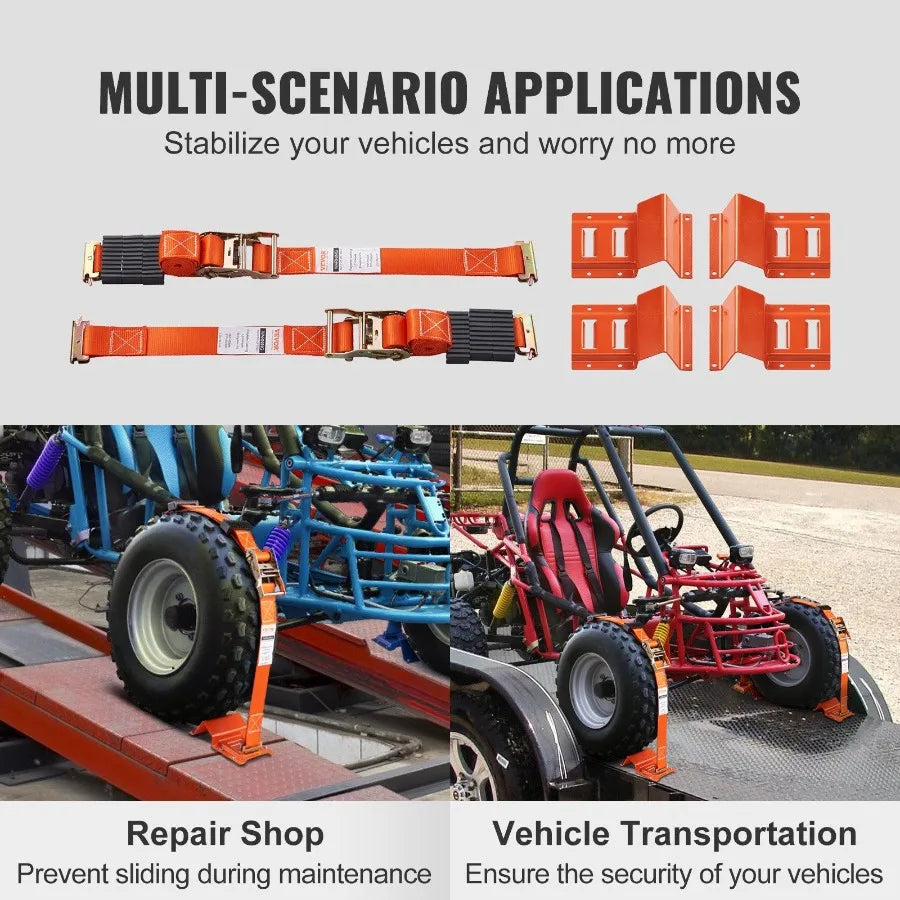 Wheel Chock Tie Down Kit With Heavy Duty Trailer Straps
