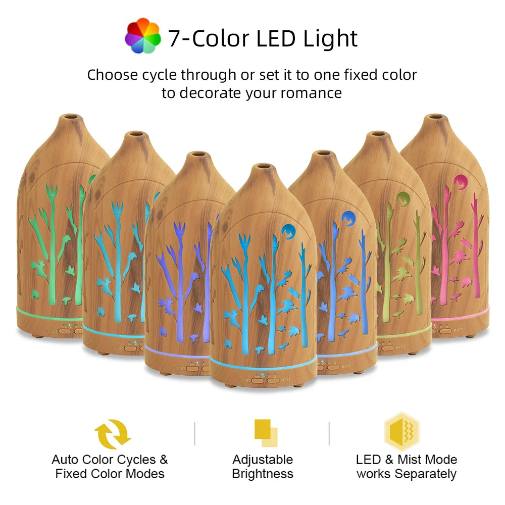 7-Color LED Aromatherapy Diffuser with Essential Oils Set