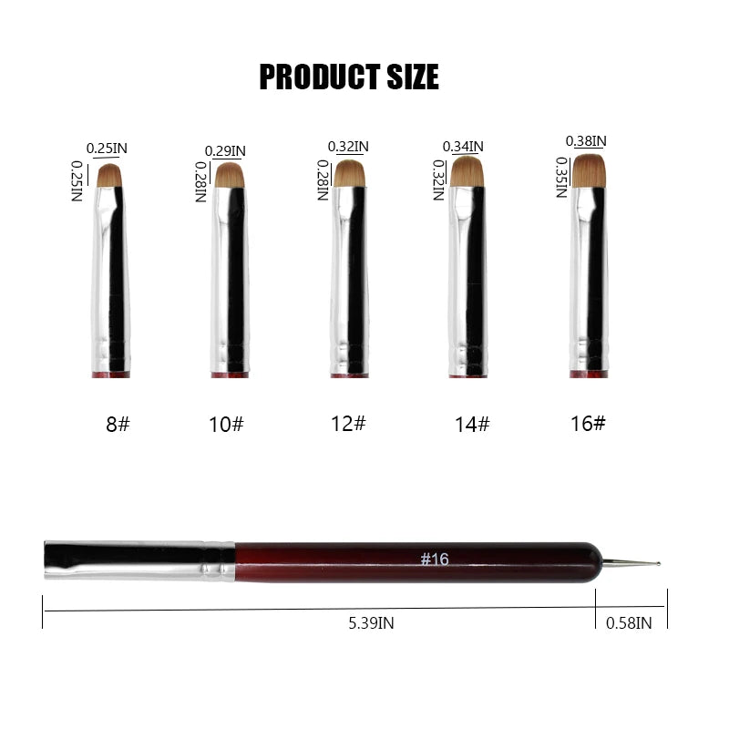 5Pcs French Nail Art Brush Dual End Dotting Pen Beginners