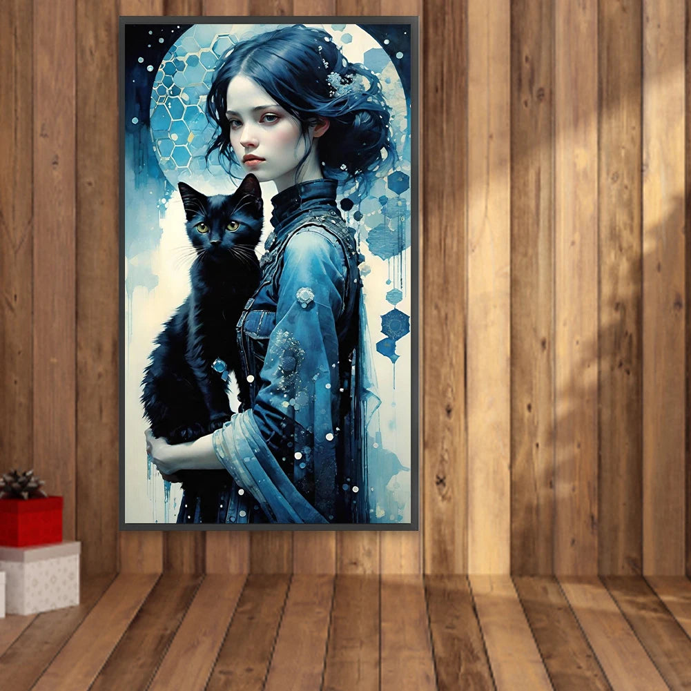 5D DIY Full Round Drill Diamond Painting Girl Kit Home Decor Art Craft 40x70cm