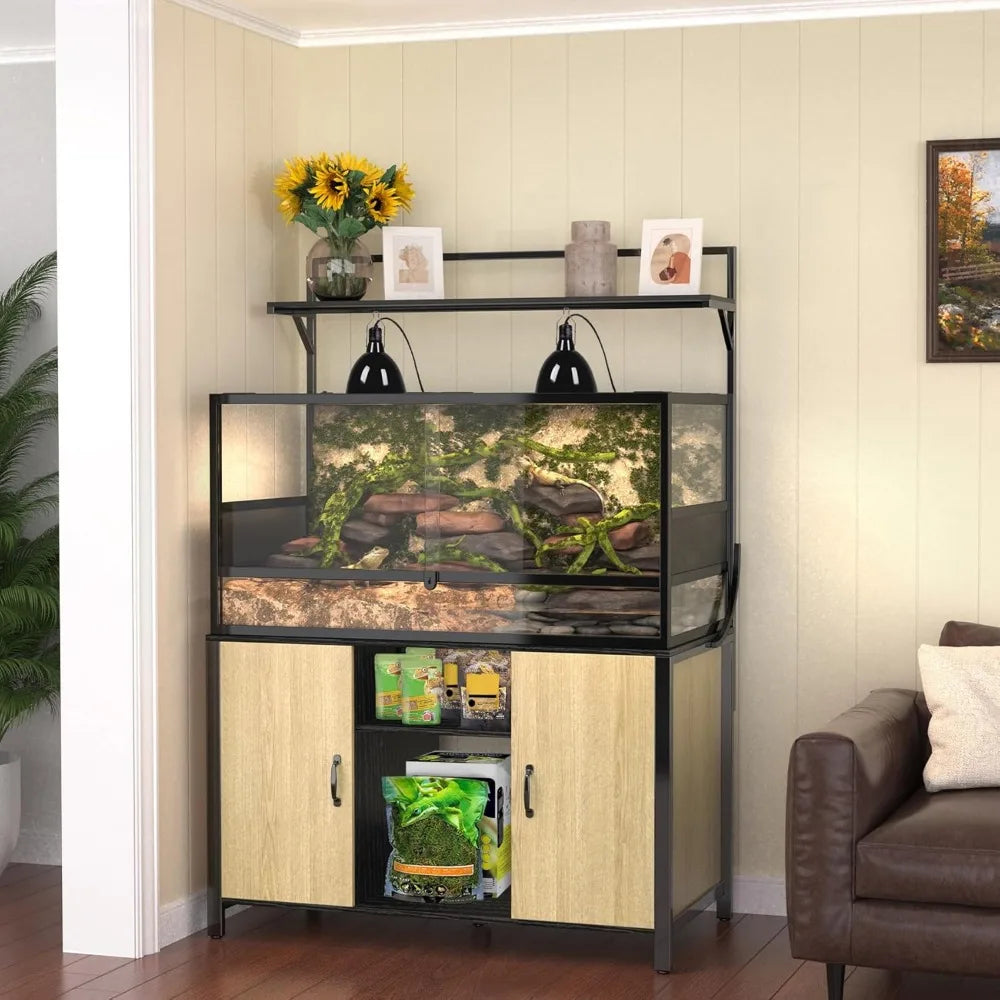 Reptile Tank Stand With Cabinet For Bearded Dragon 48x24