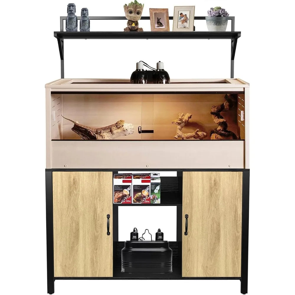 Reptile Tank Stand With Cabinet For Bearded Dragon 48x24