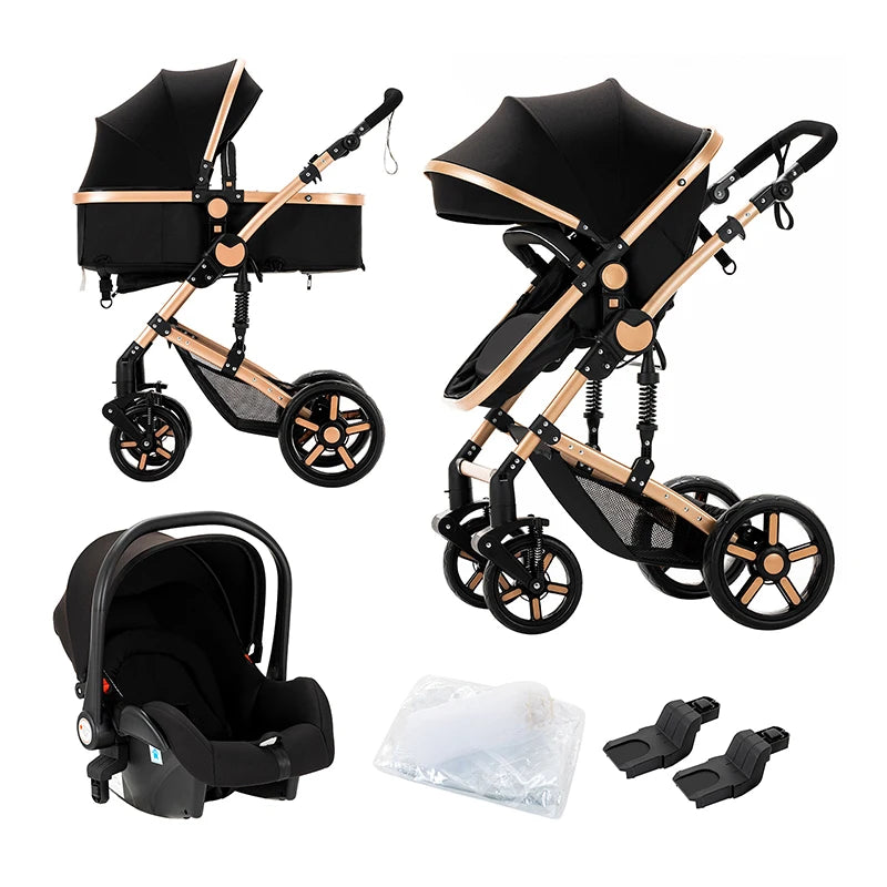Lightweight 3 in 1 Baby Stroller Folding Cart with Safety Seat