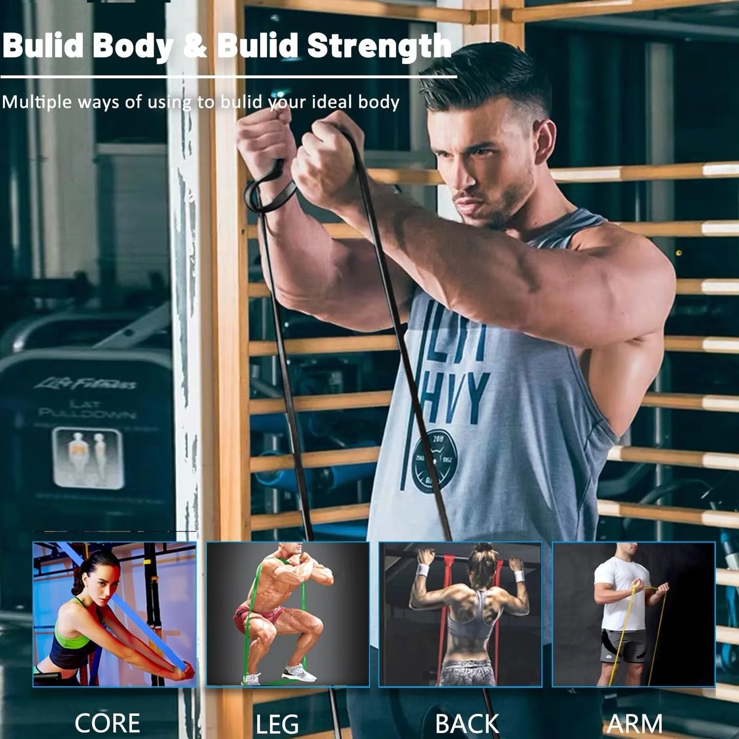 Long Resistance Bands Set For Working Out Pull Up Assist